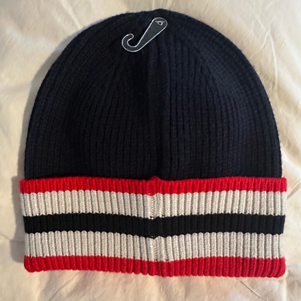 Hunter Valtameri Blue Stripe Ribbed Logo Beanie - Picture 4 of 11